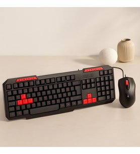 Northcity USB Kablolu Klavye Mouse Set - Kırmızı Tuşlu Q Klavye 1600 DPI