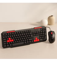 Northcity USB Kablolu Klavye Mouse Set - Kırmızı Tuşlu Q Klavye 1600 DPI