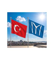 TRY Raşel Kumaş Bayrak ve Türkiye Cumhuriyeti Alpaka Kumaş Bayrak 2'li set 70x105