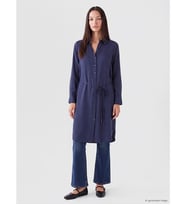 LCW EVERYDAY Lacivert Oversize Modal Karışımlı Kadın Gömlek Tunik