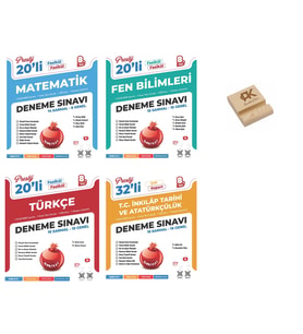 Nartest LGS 8. Sınıf Prestij Matematik Fen Türkçe ve İnkılap 4lü Deneme Seti ve Telefon Standı
