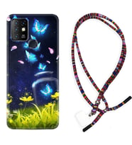 INFINIX Hot 8 9 10 11S Hot 10 Play 10T Kılıf Boyun Asklı Rasta Silikon Neon Butterflys 1309