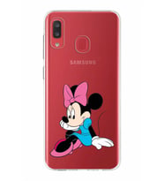 Samsung Galaxy A20  Kapak Minnie Mouse Tasarımlı Şeffaf Silikon Kılıf
