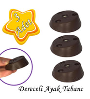 3 Adet Dereceli Ayak Tabanı Kahverengi Mobilya Masa Sehpa Ayağı Bağlantı Aparatı Açılı  Plastik