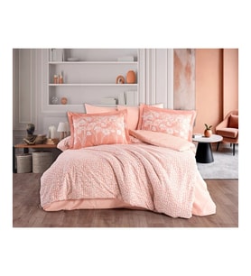 Çift Kişilik Poplin Nevresim Velura Terracota