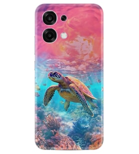 Oppo A6 Pro Kılıf Boutique Baskılı Resimli Kaplumbağa Pcode -065