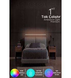 Şerit LED Rgb Led Abajur Aplik Gece Lambası Lambader Renkli Uzaktan Kumandalı Işık - Ledtube2
