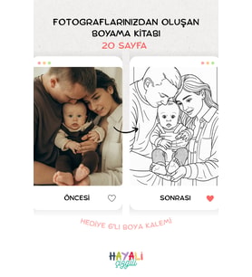 20 Fotoğraf , Özel Tasarım Boyama Kitabı , Her Yaşa Özel , Çocuk Gelişimi , Doğum Günü , Sevgiliye , Hediye