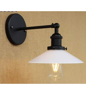 RİOLİGHT RETRO MAFSALLI HAREKETLİ SİYAH METAL APLİK ÇAP: 23CM (Siyah - Beyaz)
