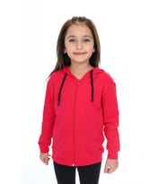 Toontoy Kız Çocuk Nakışlı Hırka (Koyu Fuşya)