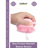 #Banyo Yumuşak Silikon Masaj Etkili Vücut Kesesi Şampuan Bölmeli Duş Fırçası Hazneli Banyo Kesesi