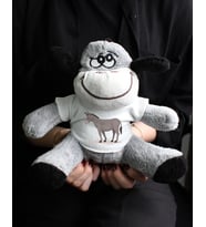 Eşek Baskılı Tişörtlü Peluş Eşek 22cm - Özür Hediyesi Oyuncak Peluş (Gri)