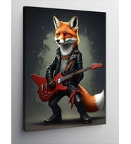Kanvas Tablo Gitar Çalan Tilki