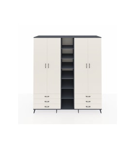 Kronos Dolap 13 Raflı 6 Çekmeceli 2 Askılı 220x59x243 Antrasit-Aytaşı/Aytaşı