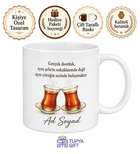 Kırıkkale Dost Sohbeti Temalı Kupa Bardak Özel Tasarım Hediye