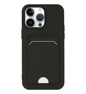 iPhone 14 Pro Kılıf Kelvin Kartvizitli Silikon - Siyah
