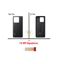 Redmi K60 Ultra Siyah Arka Pil Kapağı Batarya Kapağı Lazer Kesim Back Cover