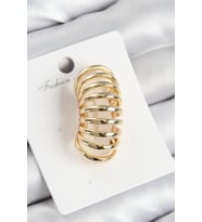 Pirinç Yay Model Gold Renk Sağ Kıkırdak Küpe (Altın)