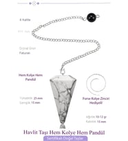 Sertifikalı Havlit Taşı Pandül Sarkaç Hem Pandül - Hem Kolye (Çok Renkli)
