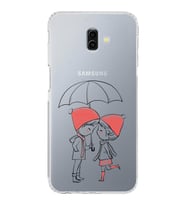 Samsung Galaxy J6 Plus Uyumlu Kamera Korumalı Kapak Aşk Tasarımlı  Şeffaf  Kılıf