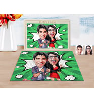 BK Gift Kişiye Özel Sevgililer Karikatürlü 1000 Parça Profesyonel Puzzle-1