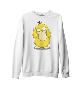 Pokemon - Psyduck Beyaz Kalın Sweatshirt