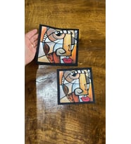 2 Lİ RENKLİ YÜZ DİKİŞ GİYİM APLİKE SET 16X16-12X12 CM