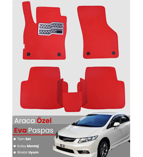 HONDA CİVİC FB7 SEDAN (2012-2015) Uyumlu EVA Paspas Tam Set–Araca Özel Tasarım,Su Geçirmez