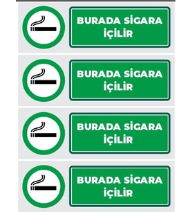 Burada Sigara İçilir 21x28 Arkası Sticker