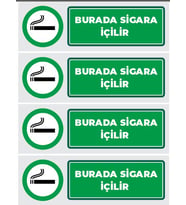 Burada Sigara İçilir 21x28 Arkası Sticker