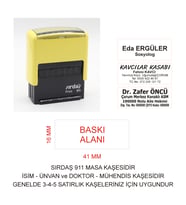 Sırdaş 911 Kişiye Özel İsim Makam Ve Ünvan Kaşesi - SARI MAKİNA SİYAH MÜREKKEP