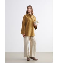LCW Modest Bej Beli Lastikli Geniş Paça Kadın Pantolon