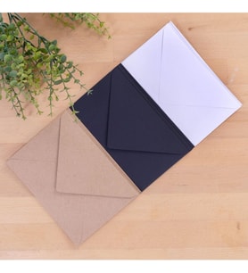 Standart Zarf Seti, 13x18 Cm 15 Adet (KRAFT-BEYAZ-SİYAH)