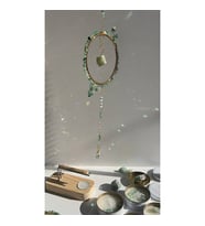 Aventurin Sun Catcher 4 - Güneş Tutucu, Güneş Yakalayıcı, Doğal Taşlı, El Yapımı (Yeşil)