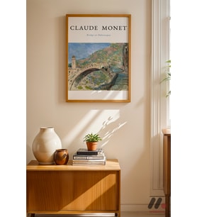 Claude Monet Dolceacqua Köprüsü, Ahşap Çerçeveli Duvar Tablosu - Sanatsever Hediyesi