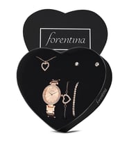 Forentina Rose Kalpli Kolye Küpe Bileklik Saat Hediye Set  PS2761