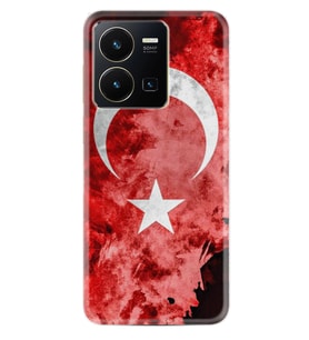Vivo Y35 Kılıf Resimli Desenli Baskılı Silikon Şanlı Türk Bayrağı 1315