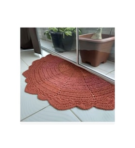 (90X45) %100 El Örgüsü Balkon/ Kapı Önü Yarım Ay Paspas (STD)