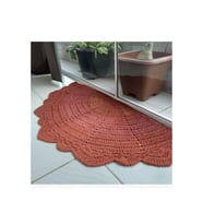 (90X45) %100 El Örgüsü Balkon/ Kapı Önü Yarım Ay Paspas (STD)