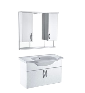 80 Lik Pvc Duvara Montelüx Banyo Dolabı 3 Parça (Beyaz)