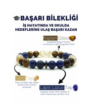 Başarı Bilekliği Sitrin Lapis Lazuli Kaplangözü Doğal Taş Bileklik