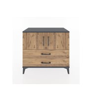 Hyperion Şifonyer 2 Raflı 2 Çekmeceli 2 Kapaklı 88x44x80 Antrasit-Çam