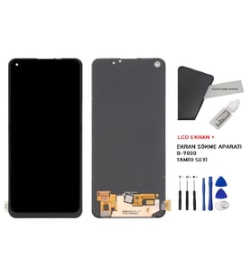 Tkgz - Oppo RENO 5 Uyumlu Lcd Ekran Dokunmatik Servis +B-7000 + TAMİR SETİ
