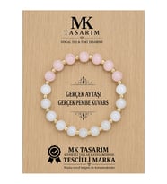 GERÇEK AYTAŞI GERÇEK PEMBE KUVARS BİLEKLİK MK.7000.824- RAHATLIK-DİNGİNLİK-ENERJİ- STRES BİLEKLİĞİ