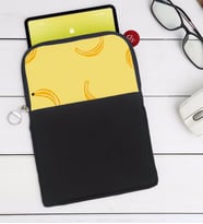 BK Gift Muz Tasarımlı Taşınabilir Koruyucu Tablet Kılıfı & Organizer Çanta - Siyah-1