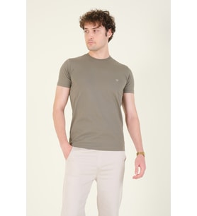 Giyim Dünyası Erkek Sıfır Yaka Basic T-Shirt Haki