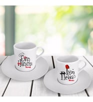 Kişiye Özel Evin Hanımı ve Evin Reisi 2'li Fincan Seti 