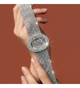 Valmont Accessories Kristal Taşlı 25+10 cm Choker Işıltılı Şık Kadın 11 Sıra Su Yolu Tasma Kolye