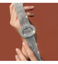 Valmont Accessories Kristal Taşlı 25+10 cm Choker Işıltılı Şık Kadın 11 Sıra Su Yolu Tasma Kolye