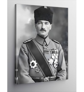 Kanvas Tablo Siyah Beyaz Mustafa Kemal